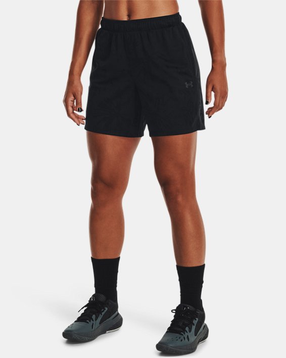 Women's UA Hoops Jacquard Shorts, Black, pdpMainDesktop image number 0